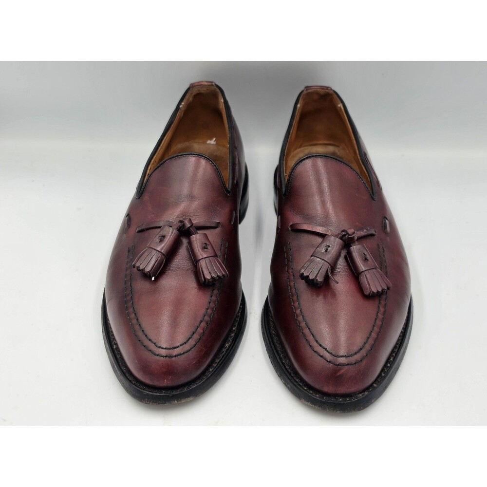 Allen Edmonds Grayson Burgundy Brown Tassel Loafer Dress Shoes Mens Size 9 D